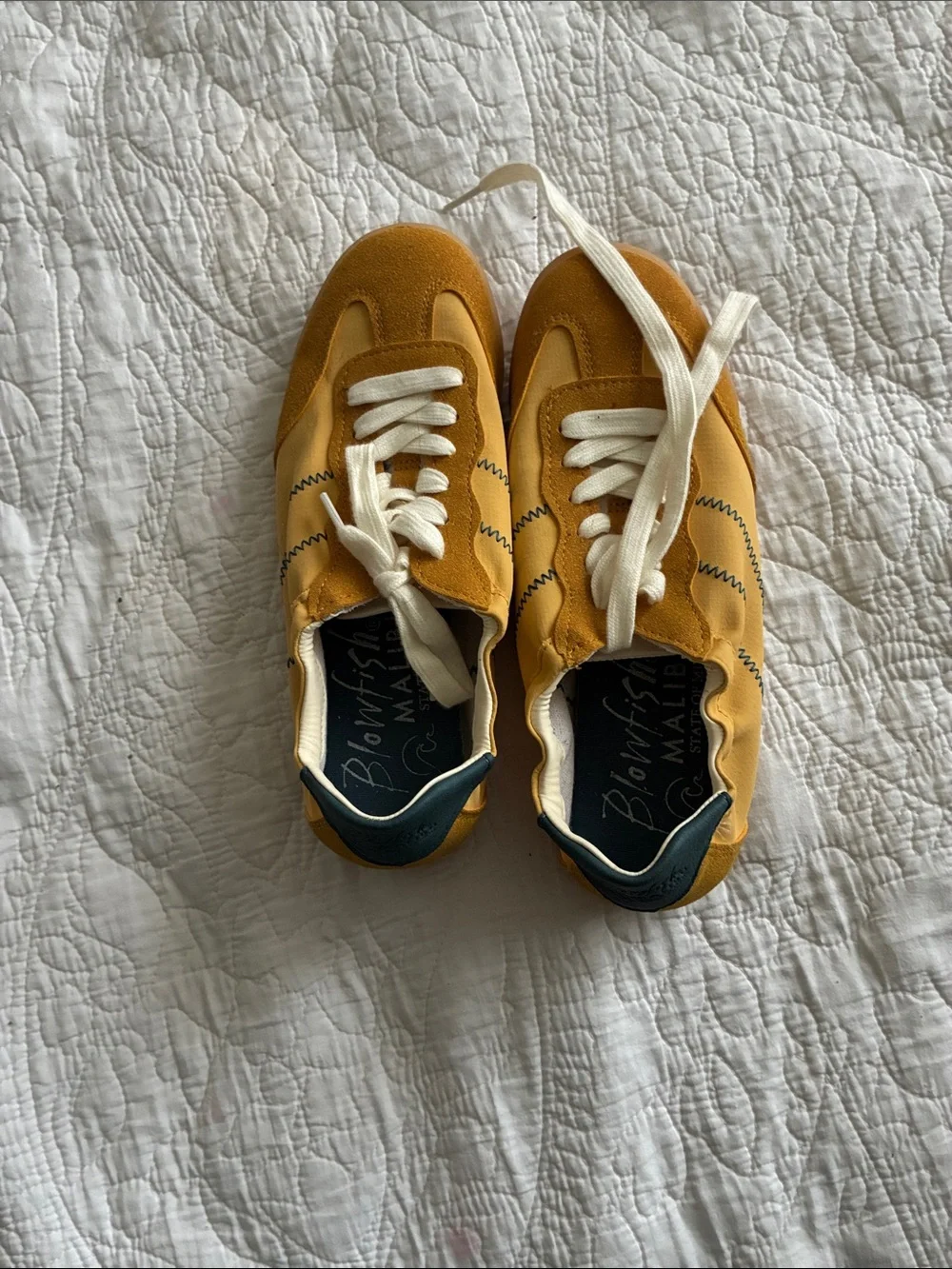 Blowfish Mustard Yellow and White Sneakers